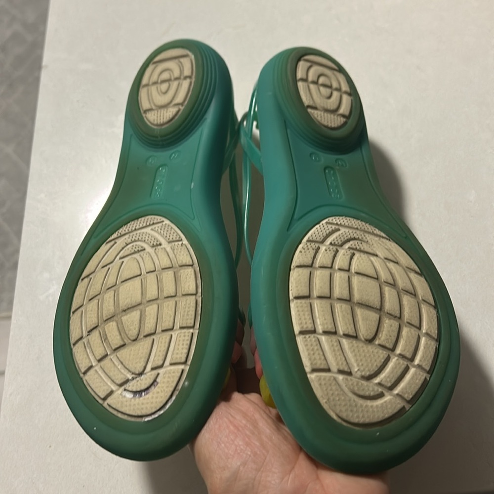 Crocs Isabella Flat Sandal Shoes Women’s Island Green size 9 Kelly sandals - Picture 7 of 13